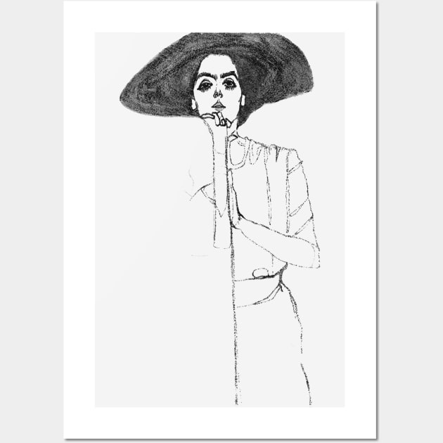 Portrait of a Woman by Egon Schiele Wall Art by Vintage Sketches